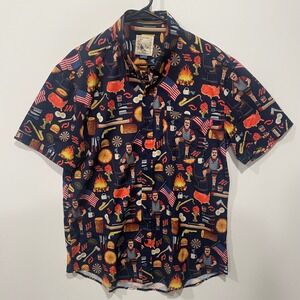 RSVLTS City of Pawnee "Parks and Rec" Short Sleeve Button‎ Up Shirt Large
